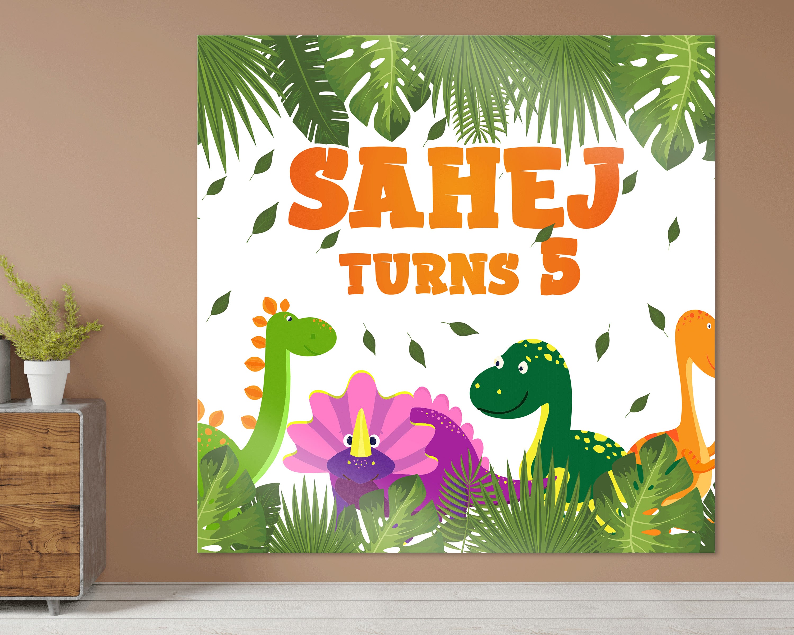 Dinosaur Theme Square Backdrop