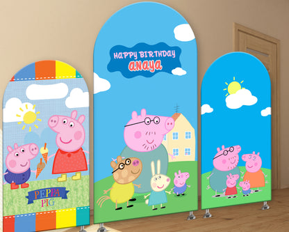 Peppa Pig Theme Arch Backdrop