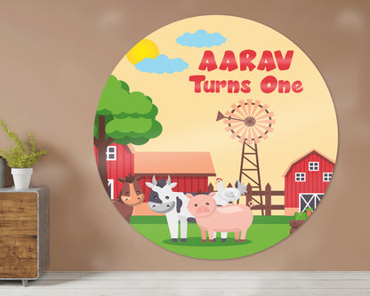 Farm Theme Round  Backdrop