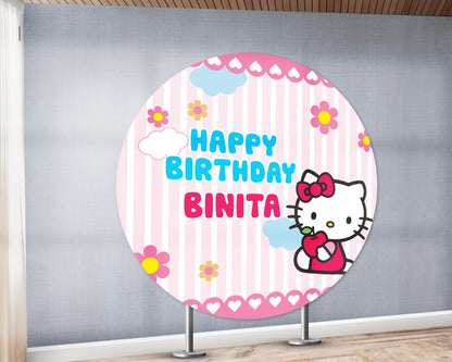 Hello Kitty Theme Customized Round Backdrop