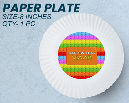 Pop It Theme Party Cups and Plates Combo