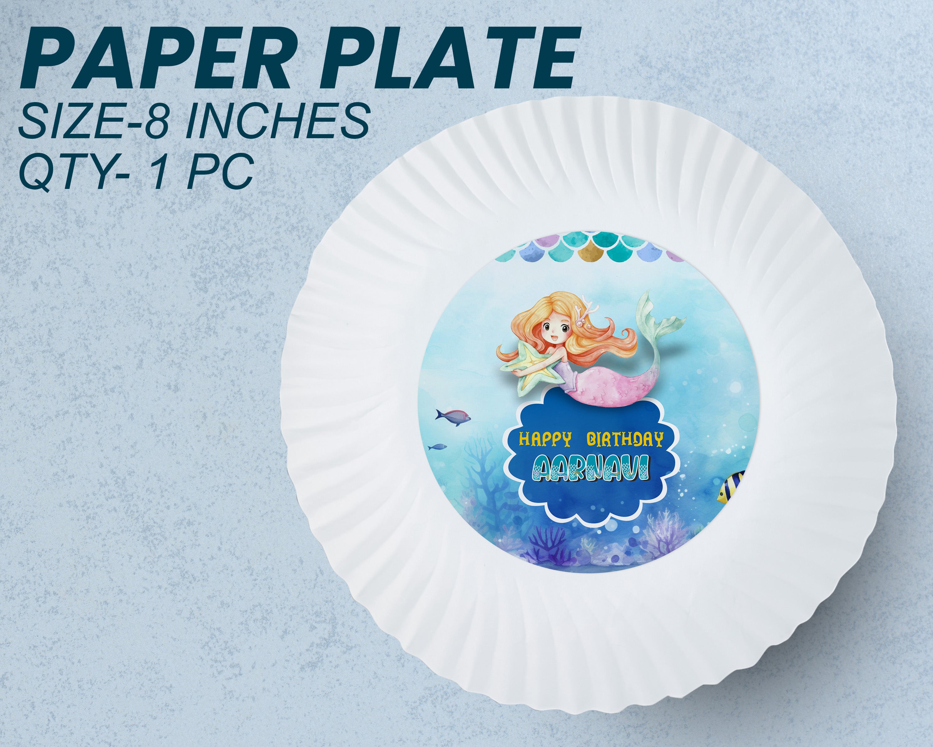 Mermaid Theme Party Cups and Plates Combo