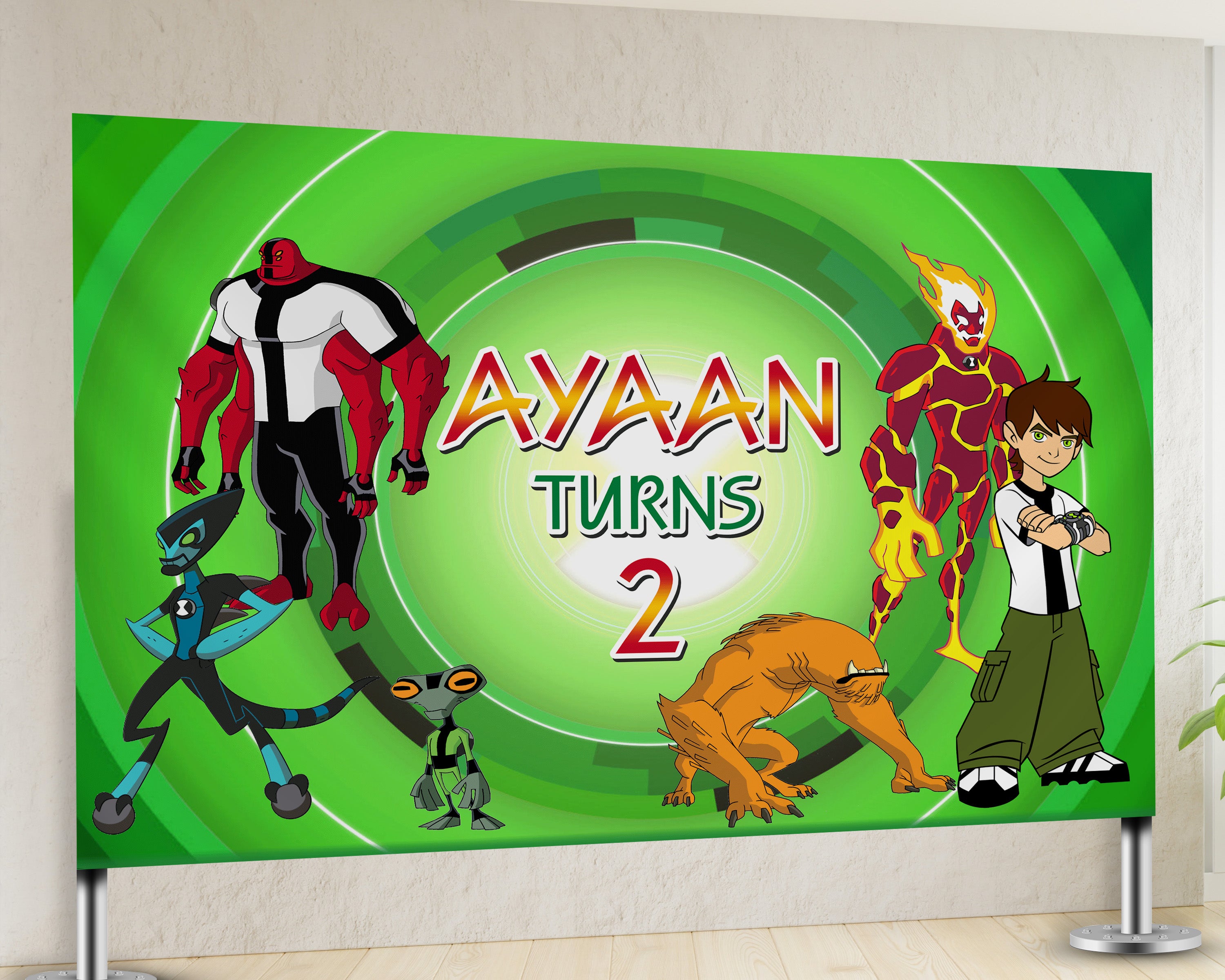 Ben 10 Theme Personalized Backdrop