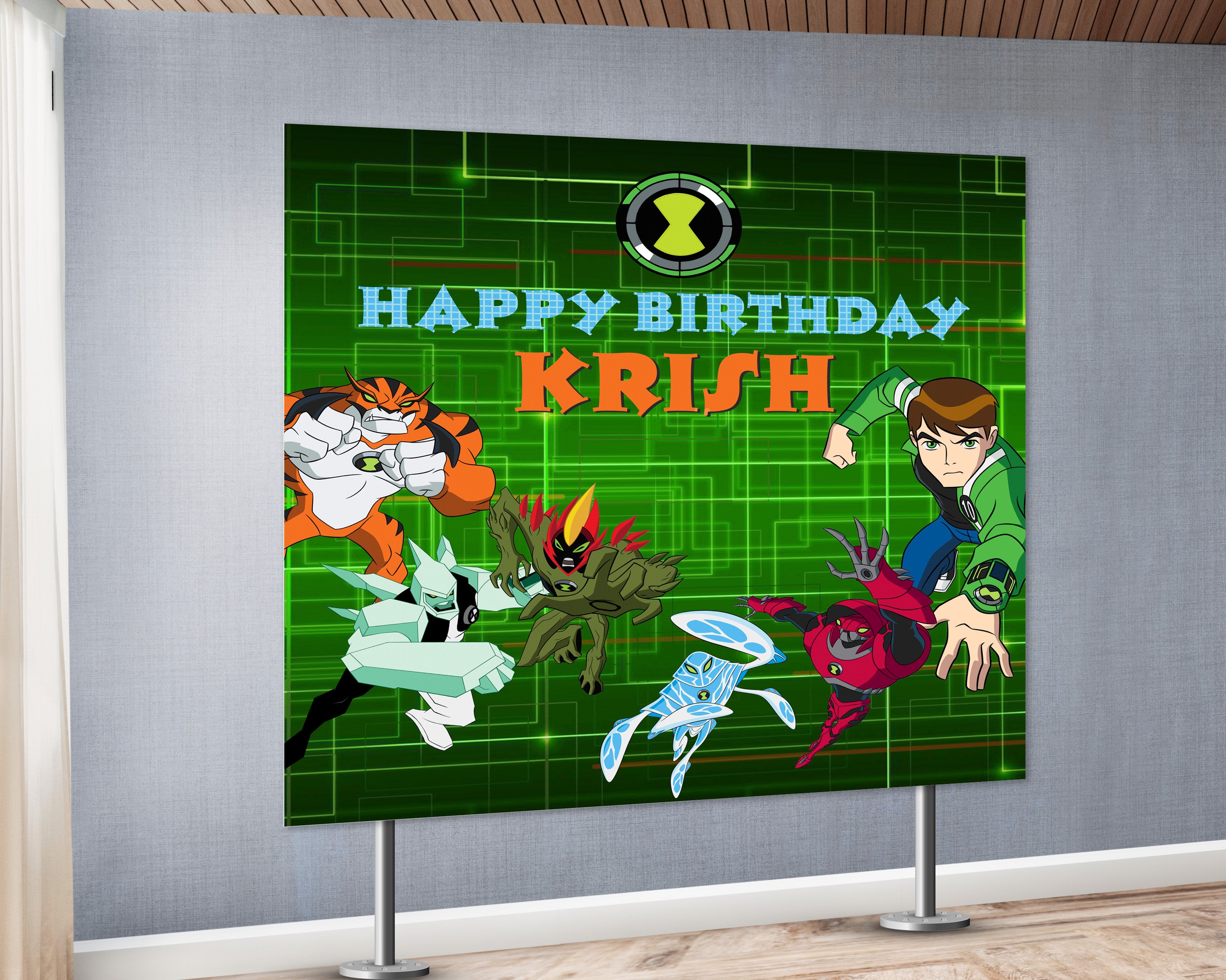 Ben 10 Theme Square Backdrop