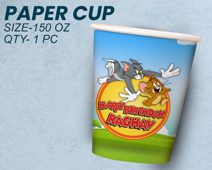 Tom and Jerry Theme Party Cups and Plates Combo