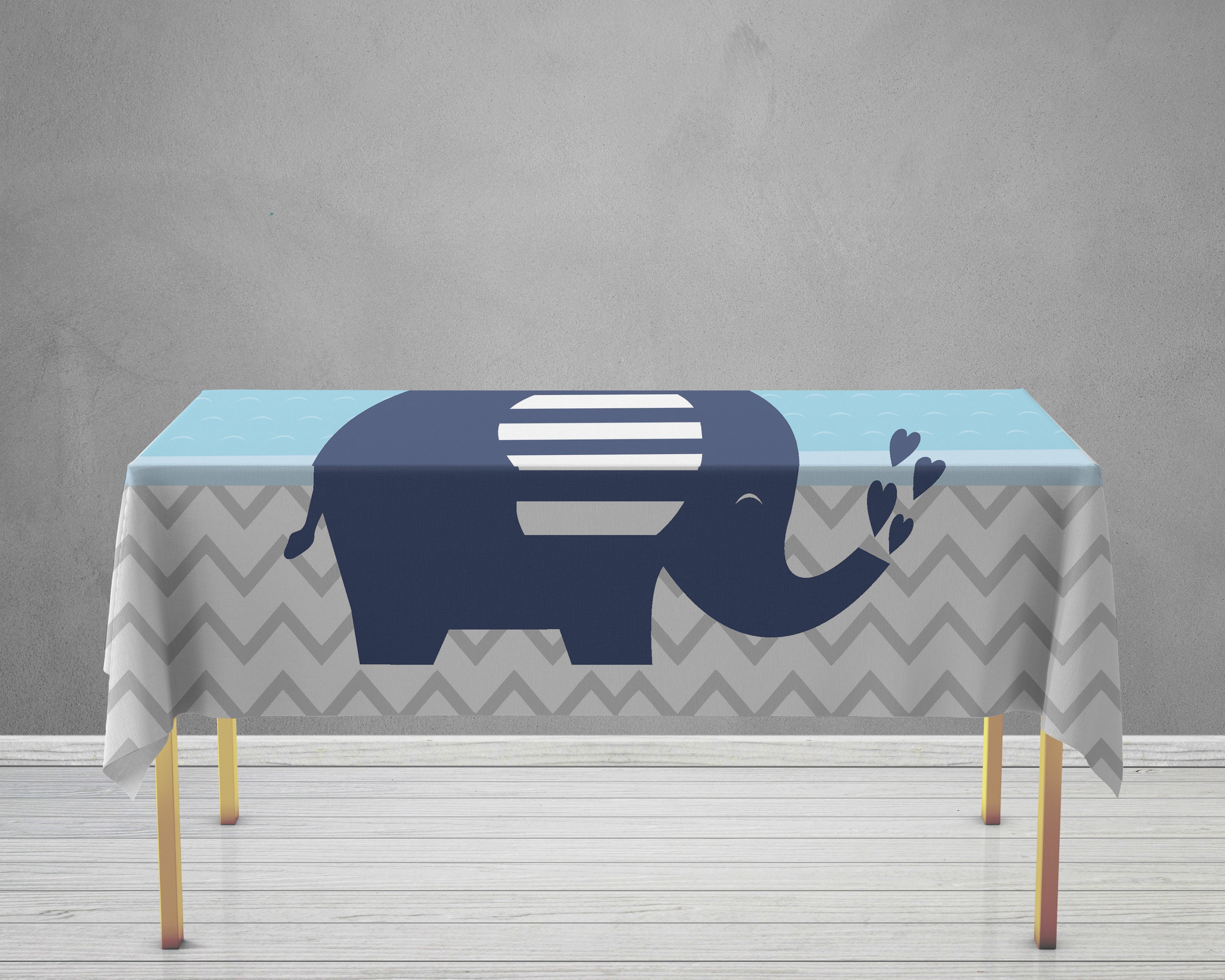 Blue Elephant Theme Cake Tablecover