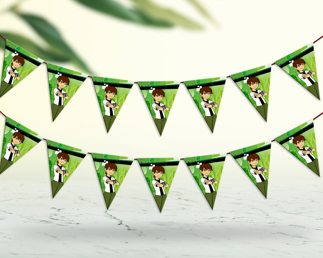 Ben 10 Theme Character Flag Bunting