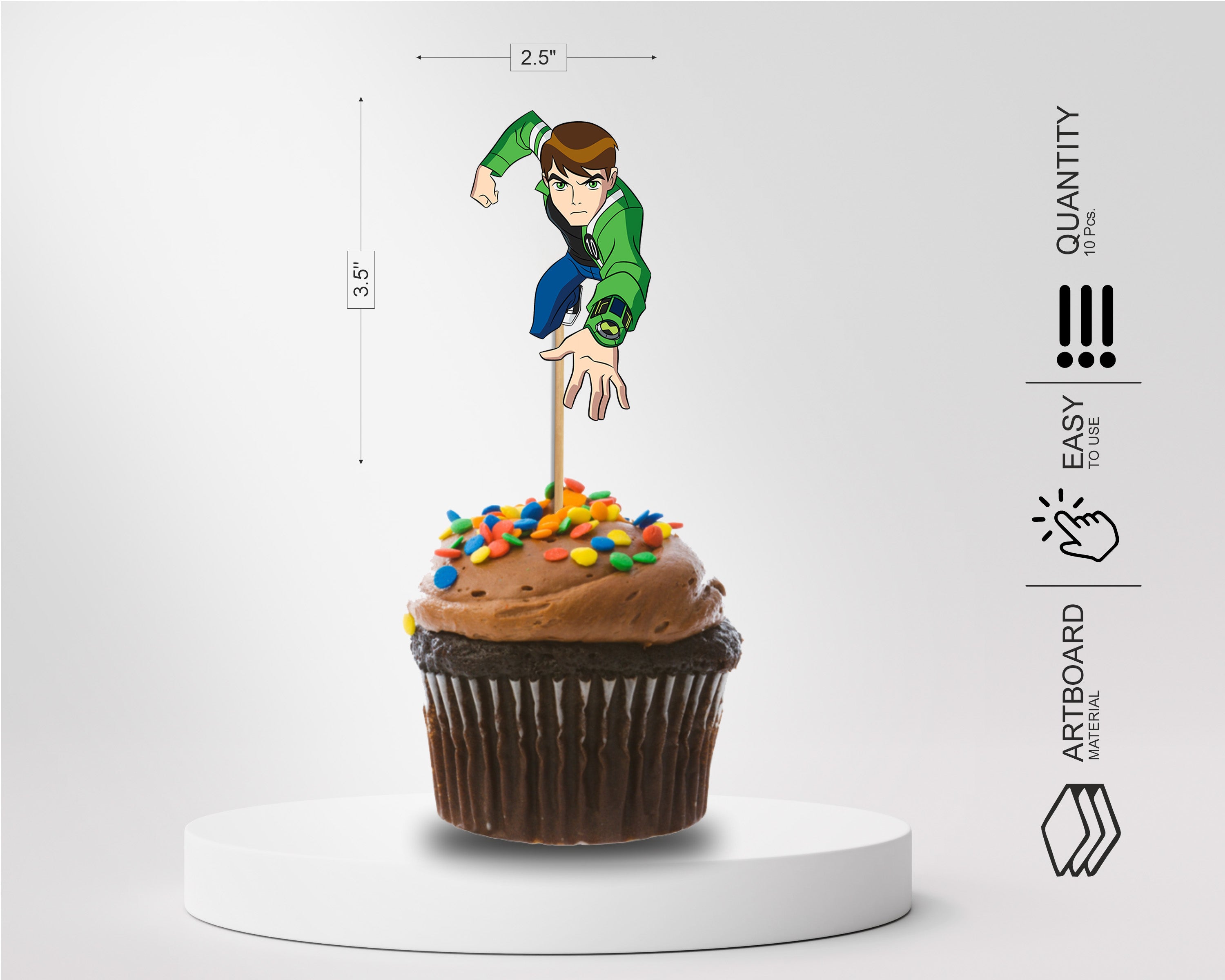 Ben 10 Theme Classic Cup Cake Topper