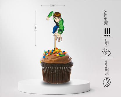 Ben 10 Theme Classic Cup Cake Topper