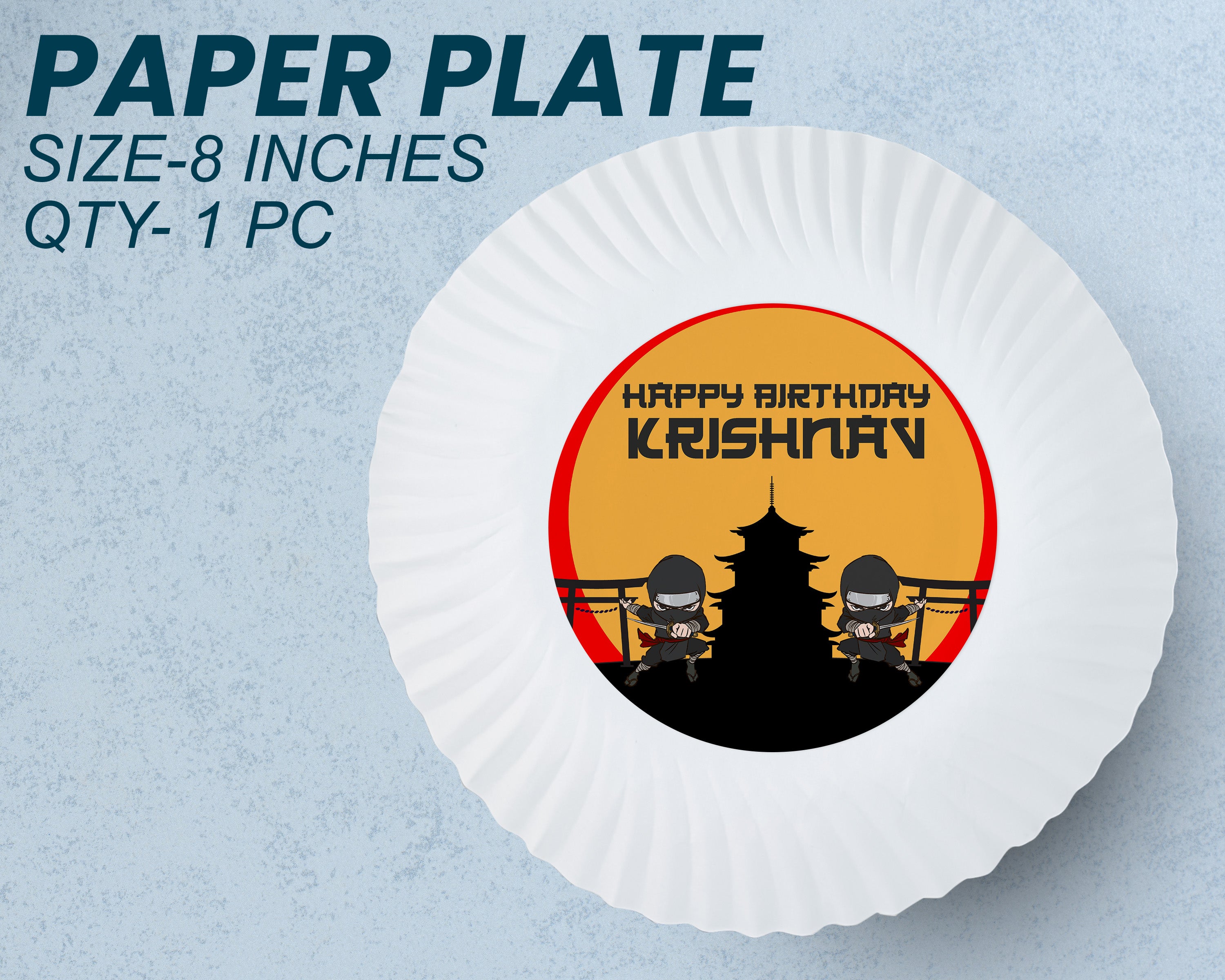 Ninja Theme Party Cups and Plates Combo