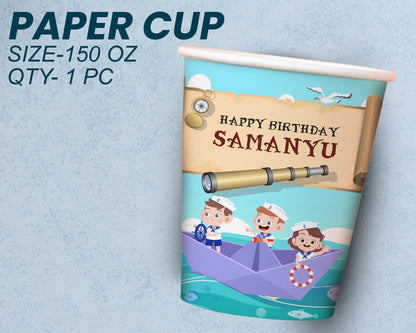 Sailor Theme Party Cups and Plates Combo