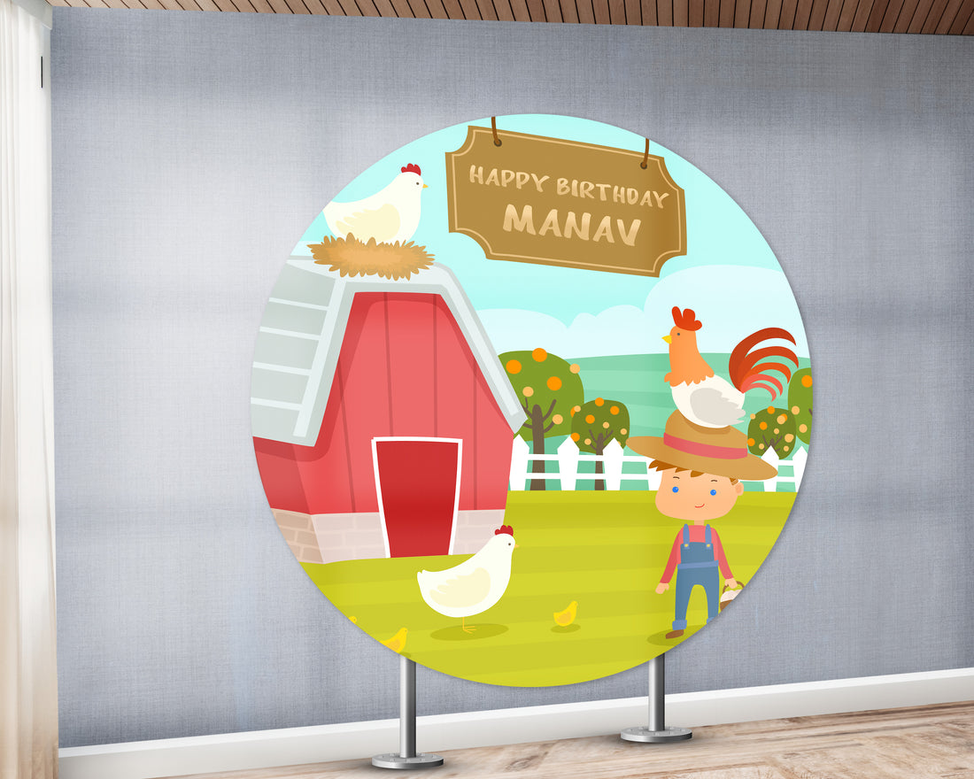 Farm Theme Customized Round  Backdrop