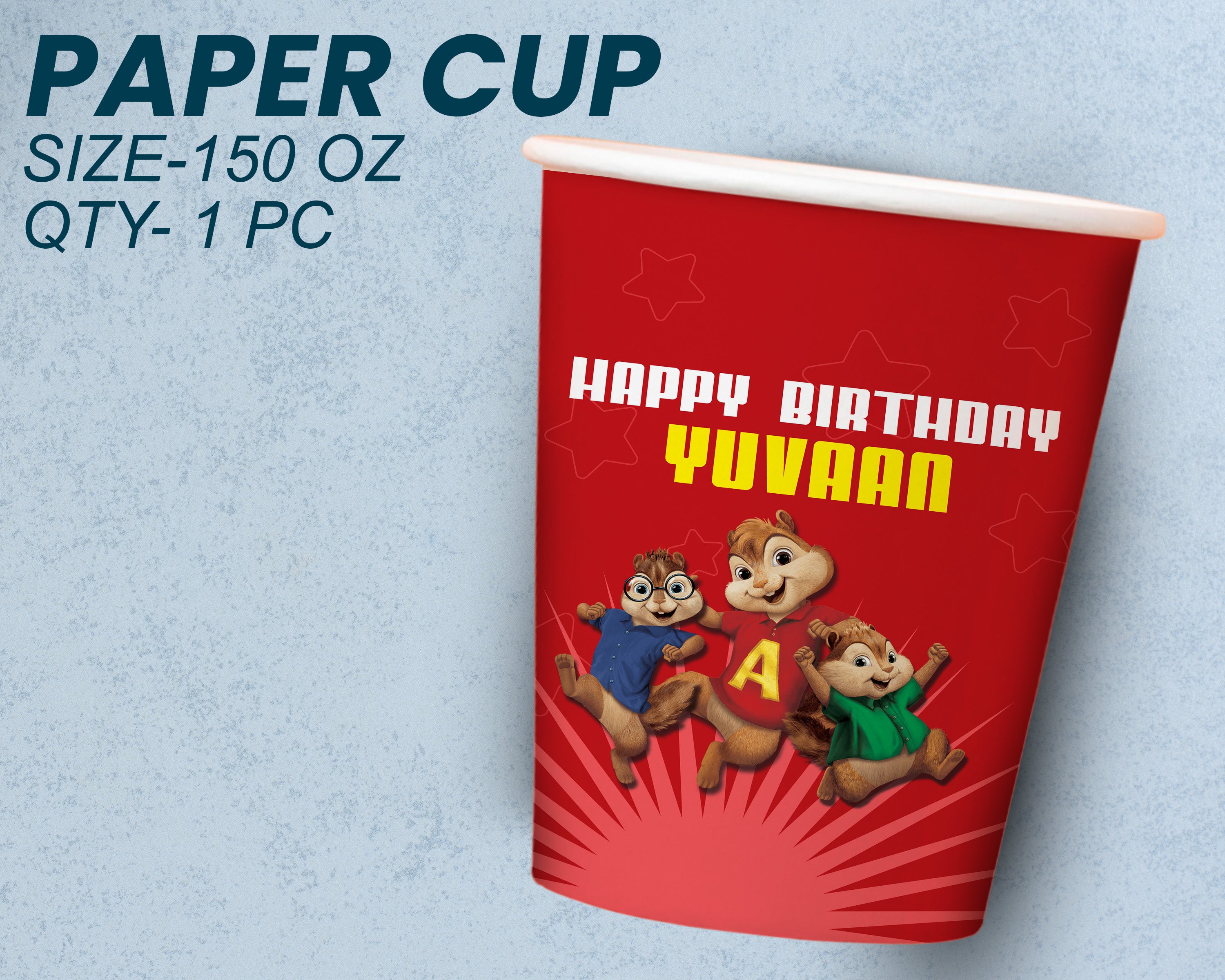 Alvin and Chipmunks Theme Party Cups and Plates Combo