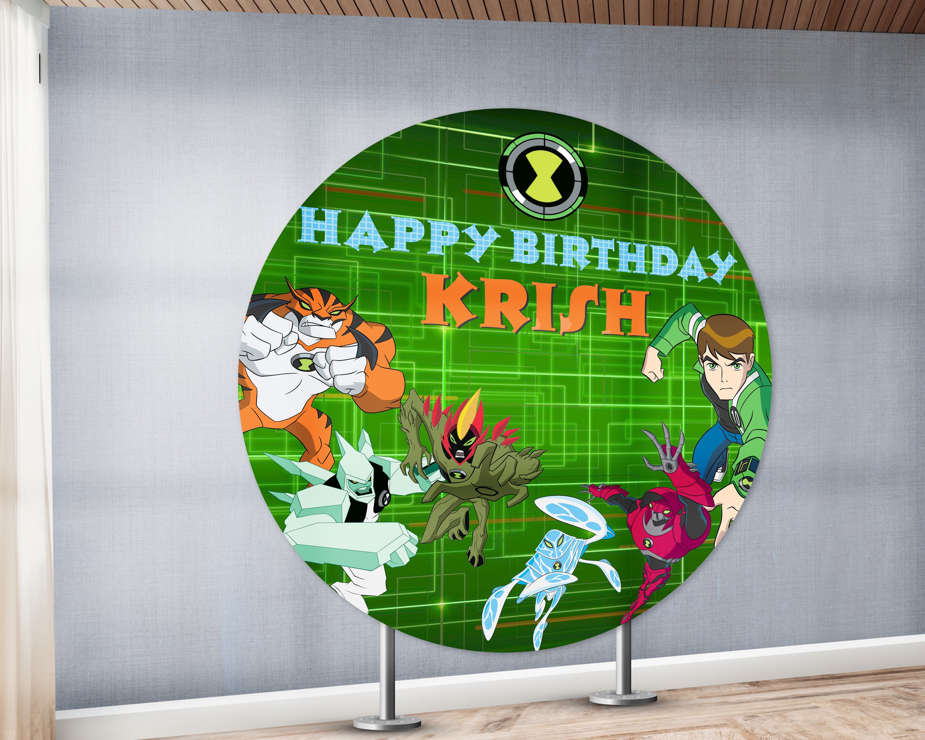 Ben 10 Theme Round Backdrop