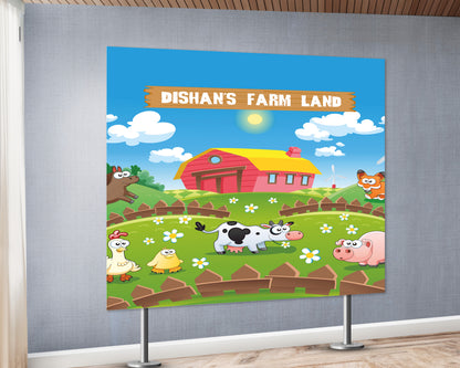 Farm Theme Personalized Square Backdrop