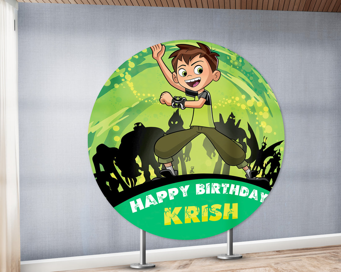 Ben 10 Theme Customized Round Backdrop