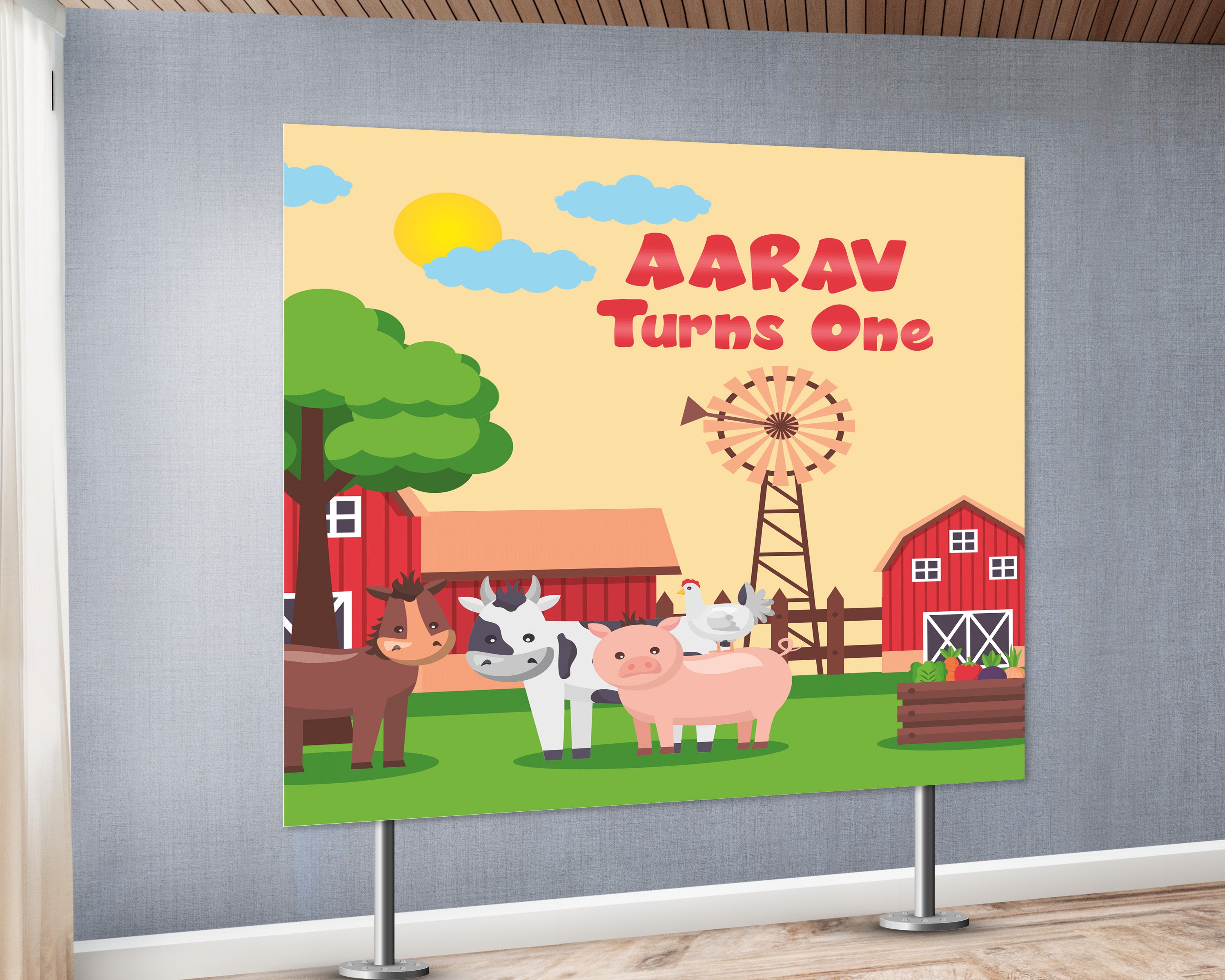 Farm Theme Square Backdrop