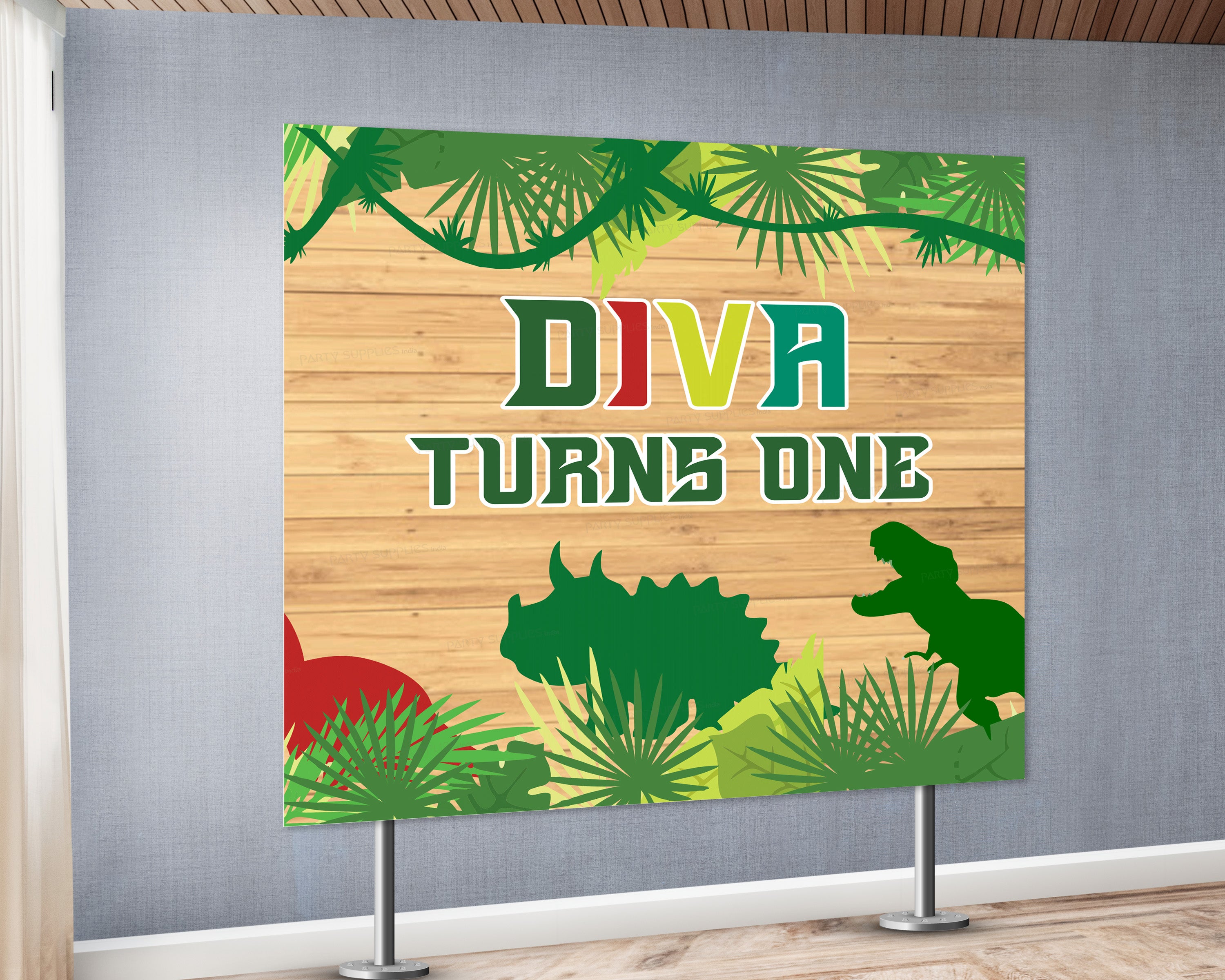 Dinosaur Theme  Personalized Square Backdrop