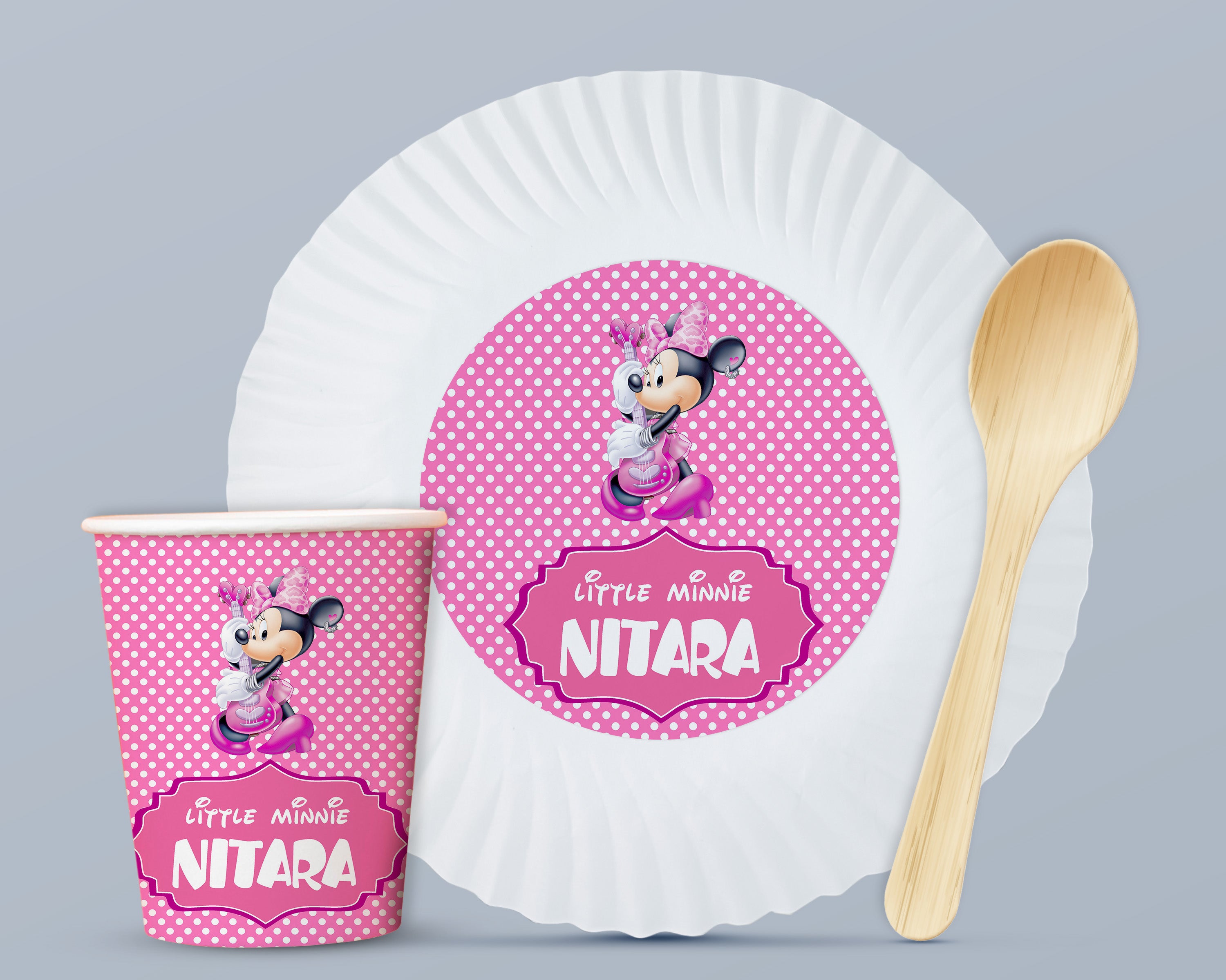 Minnie Mouse Theme Party Cups and Plates Combo