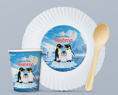 Penguin Theme Party Cups and Plates Combo