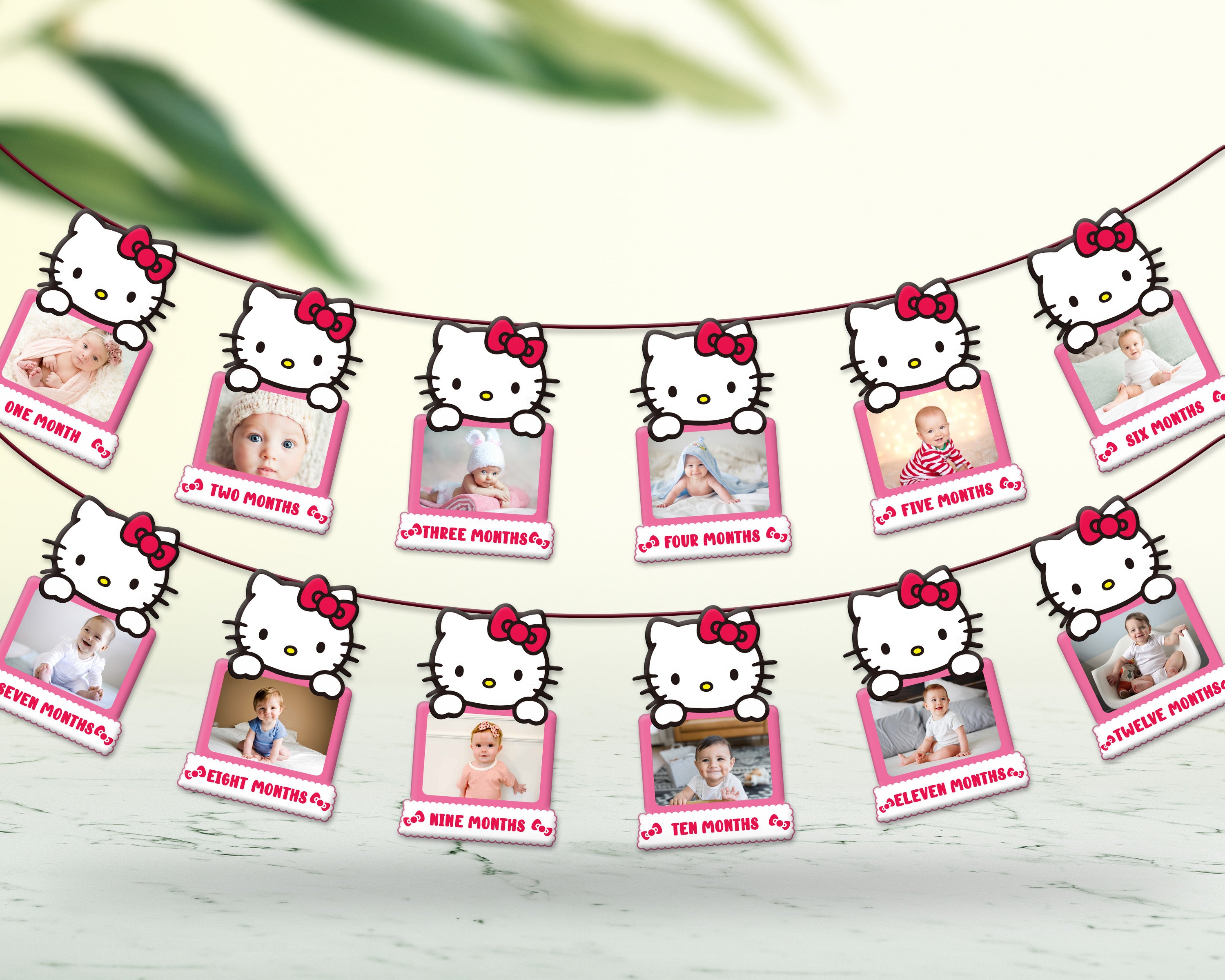 Hello Kitty Theme 12 Months Photo Banner