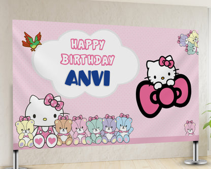 Hello Kitty Theme Personalized Backdrop