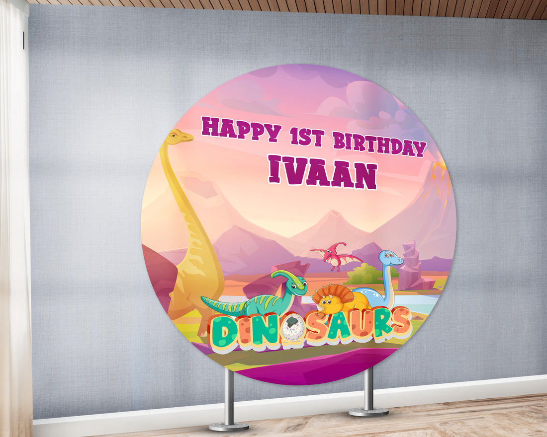 Dinosaur Theme Classic Round Backdrop