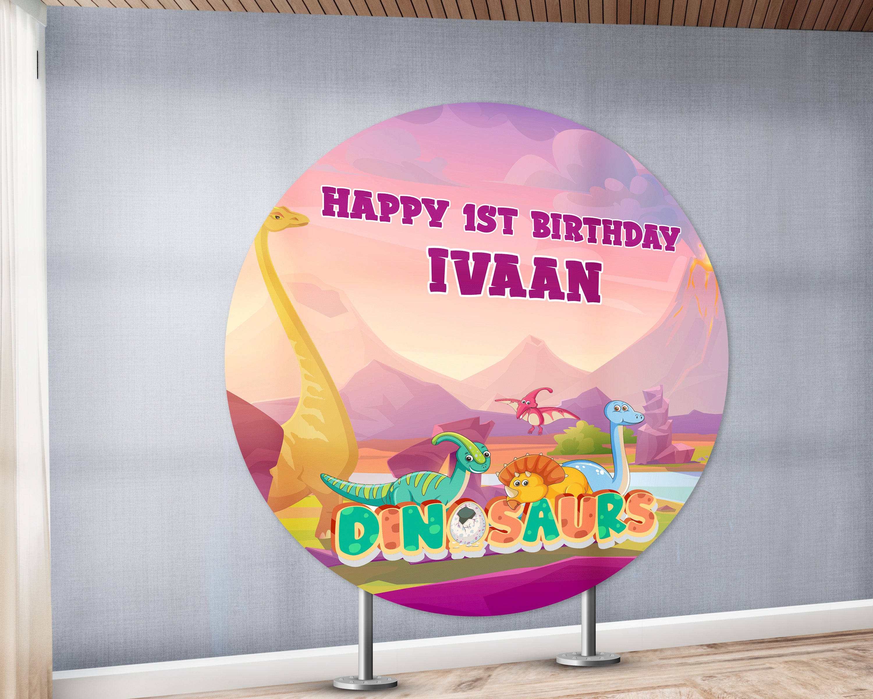 Dinosaur Theme Classic Round Backdrop