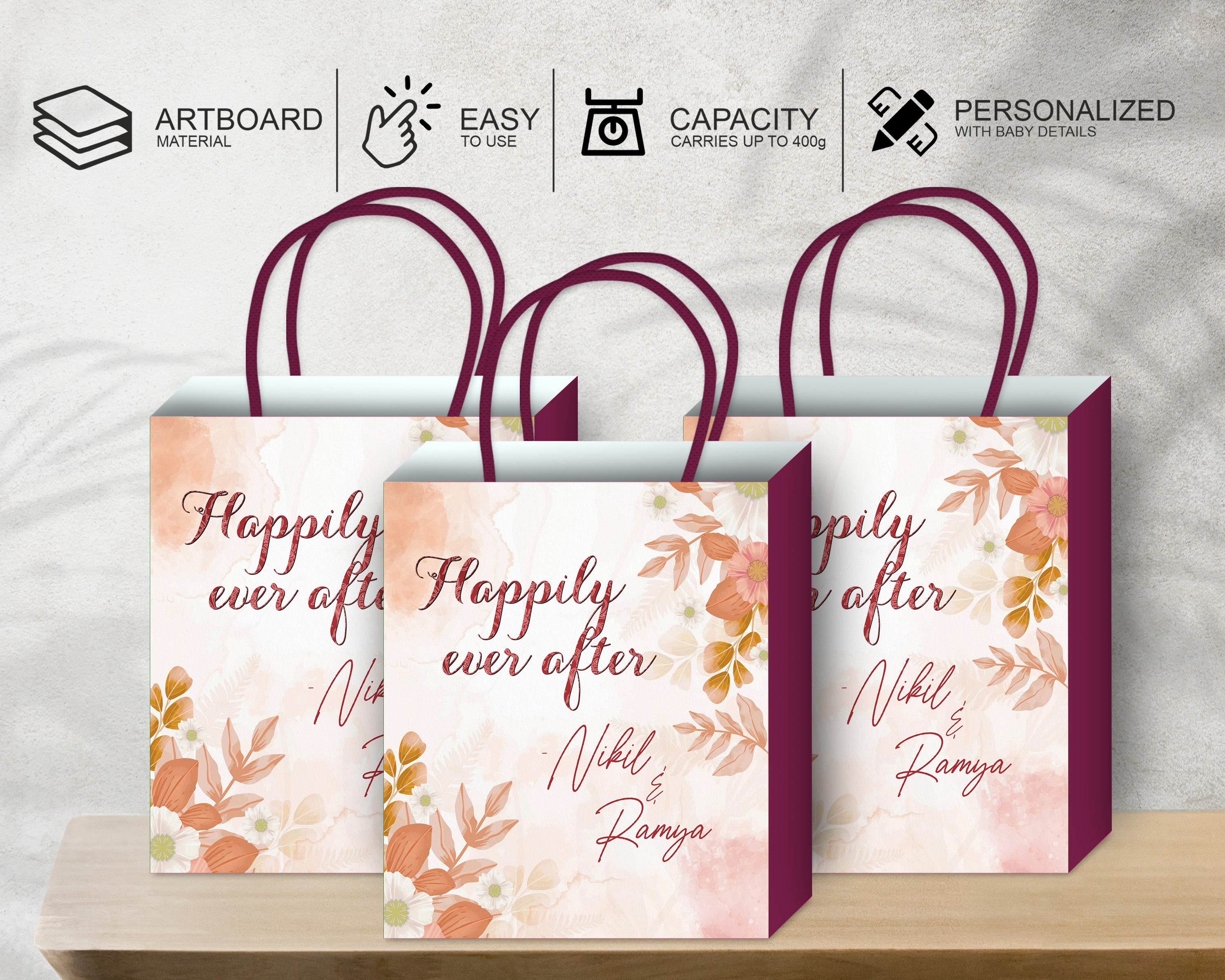 Wedding Theme Customized Return Gift Bag