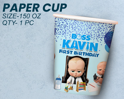 Boss Baby Theme Party Cups and Plates Combo