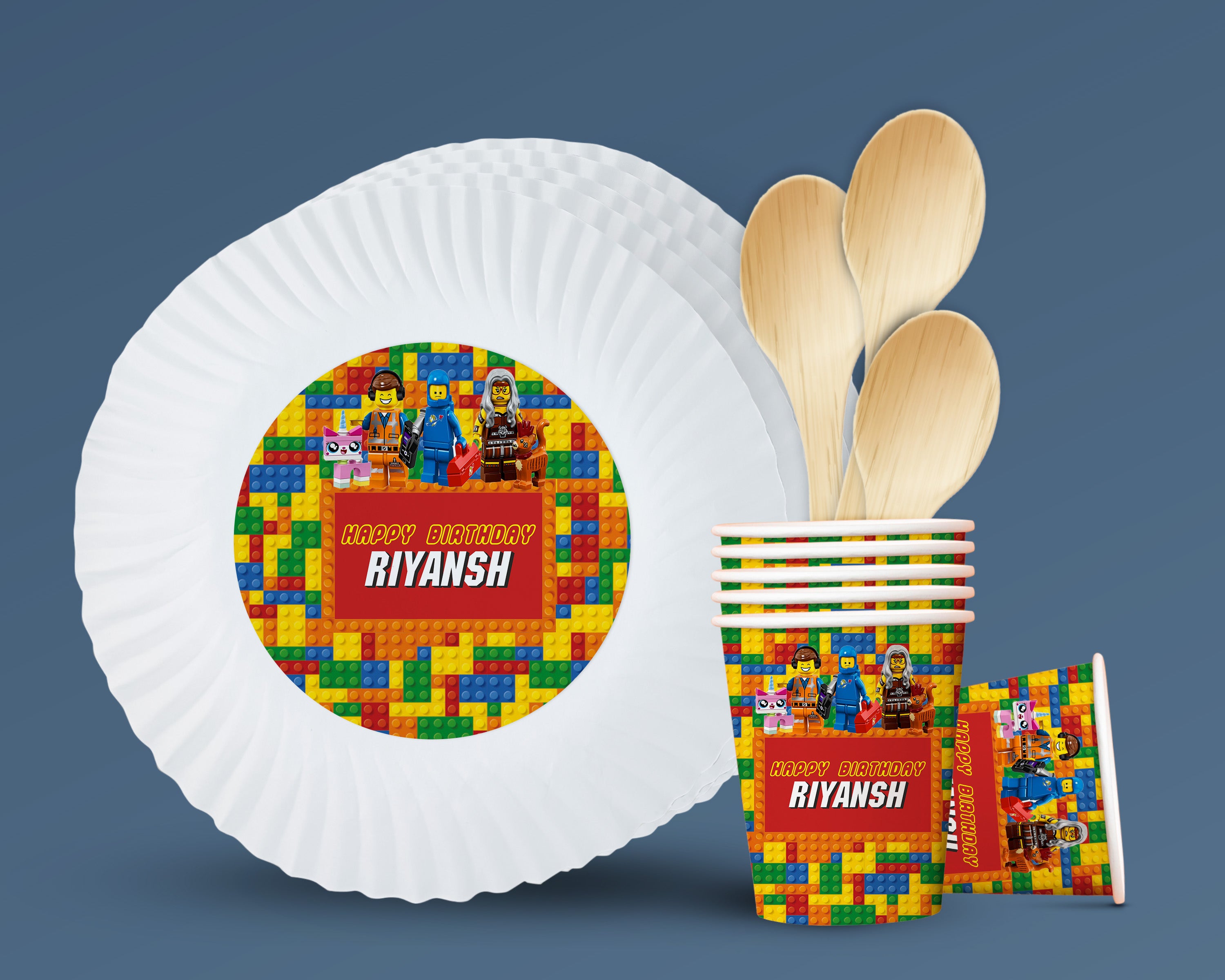 Lego Theme Party Cups and Plates Combo
