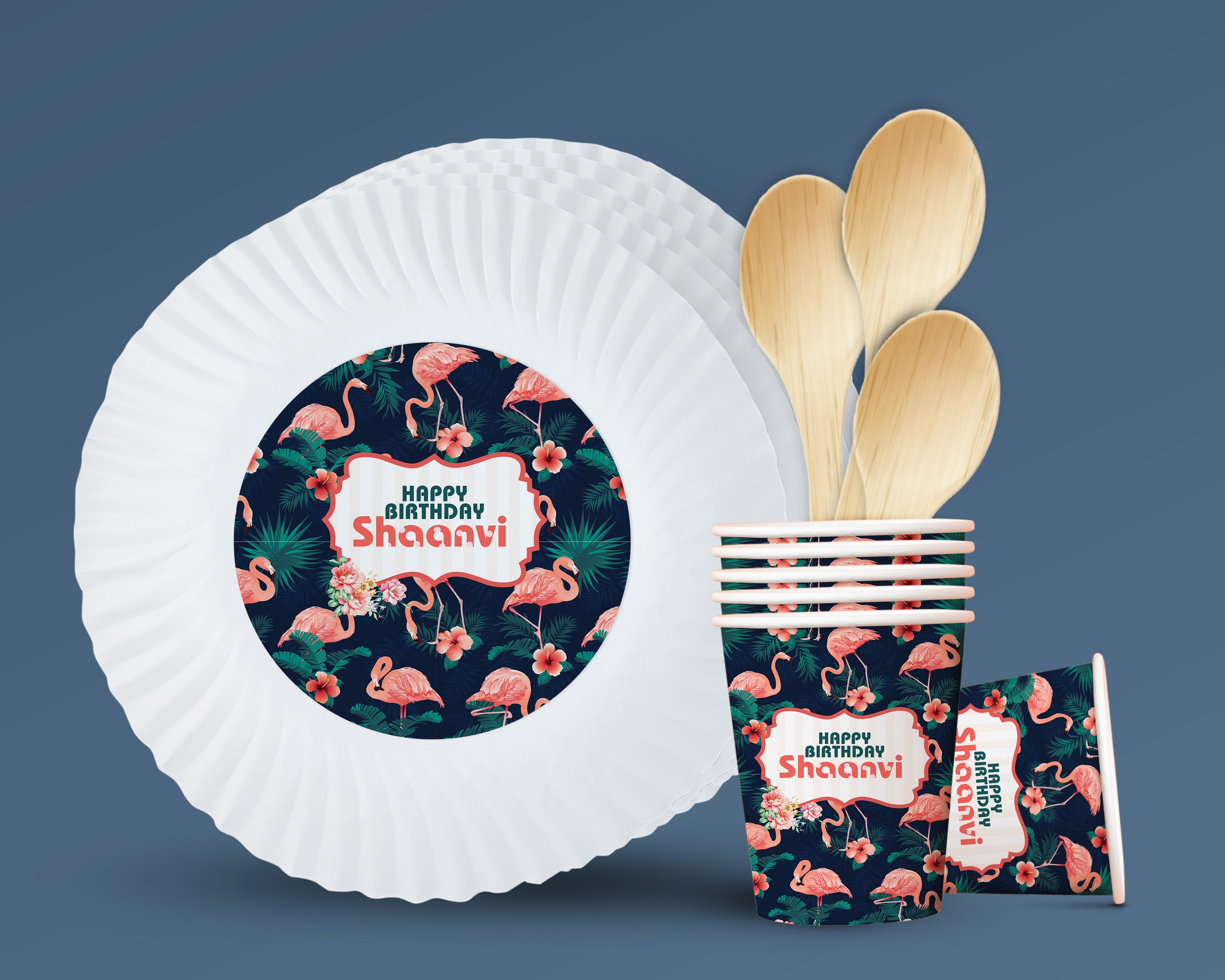 Flamingo Theme Party Cups and Plates Combo