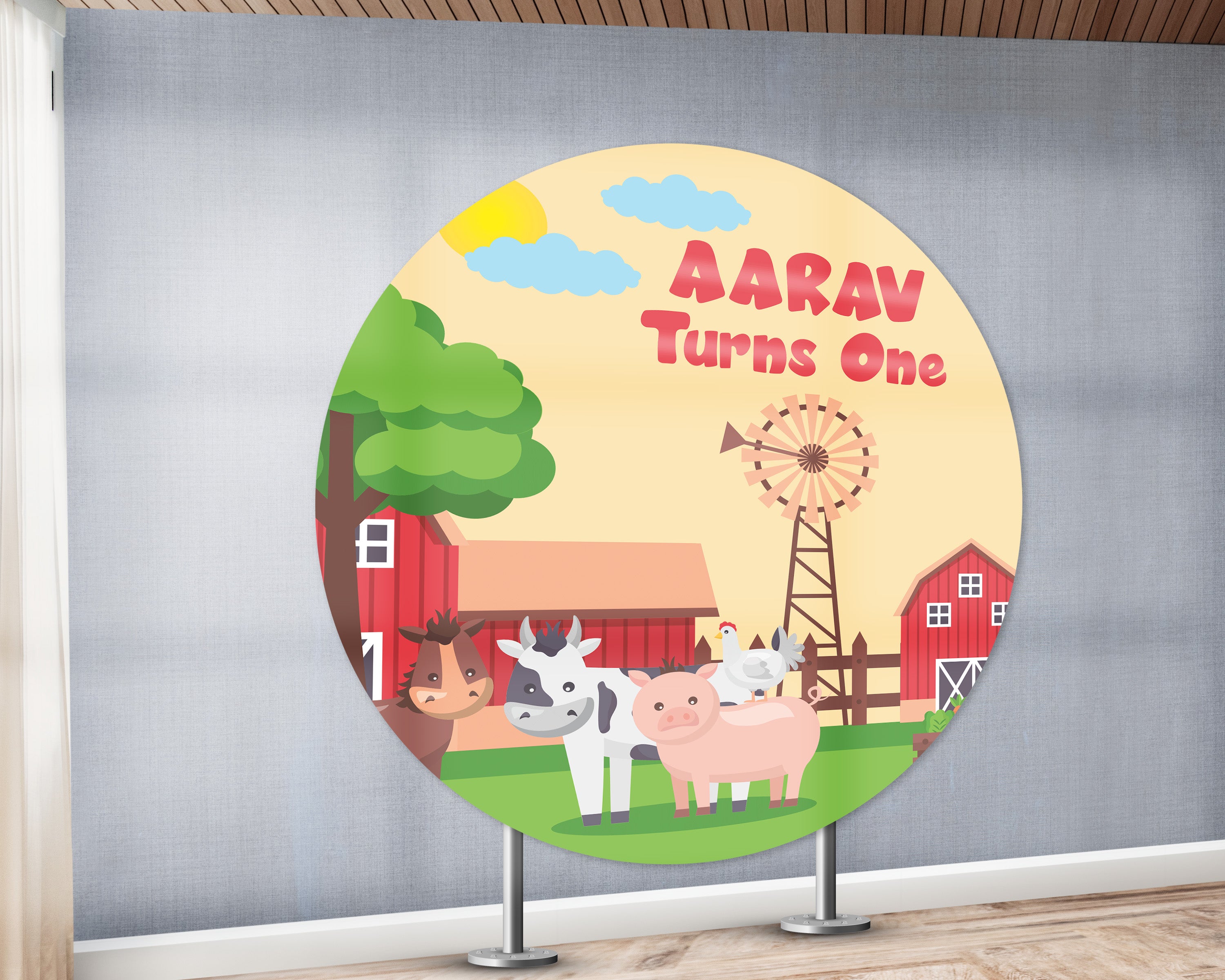 Farm Theme Round  Backdrop