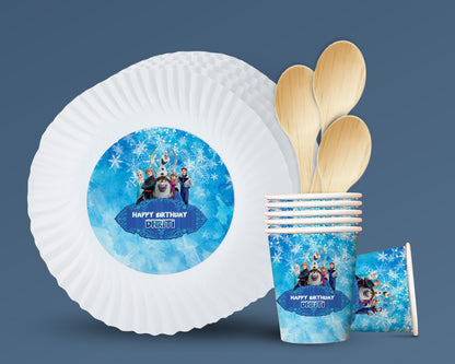 Frozen Theme Party Cups and Plates Combo