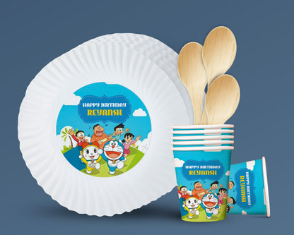 Doraemon Theme Party Cups and Plates Combo