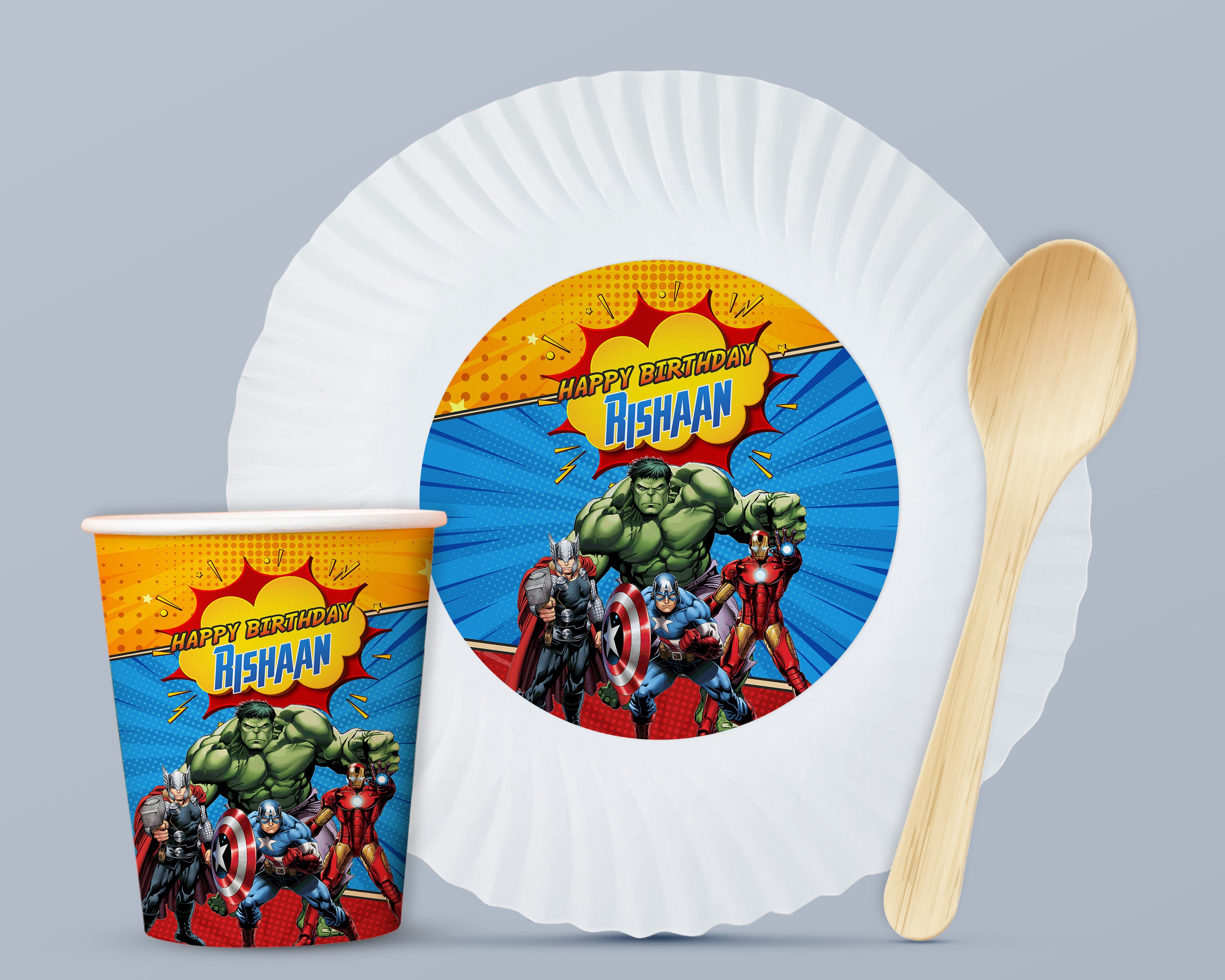 Avengers Theme Party Cups and Plates Combo