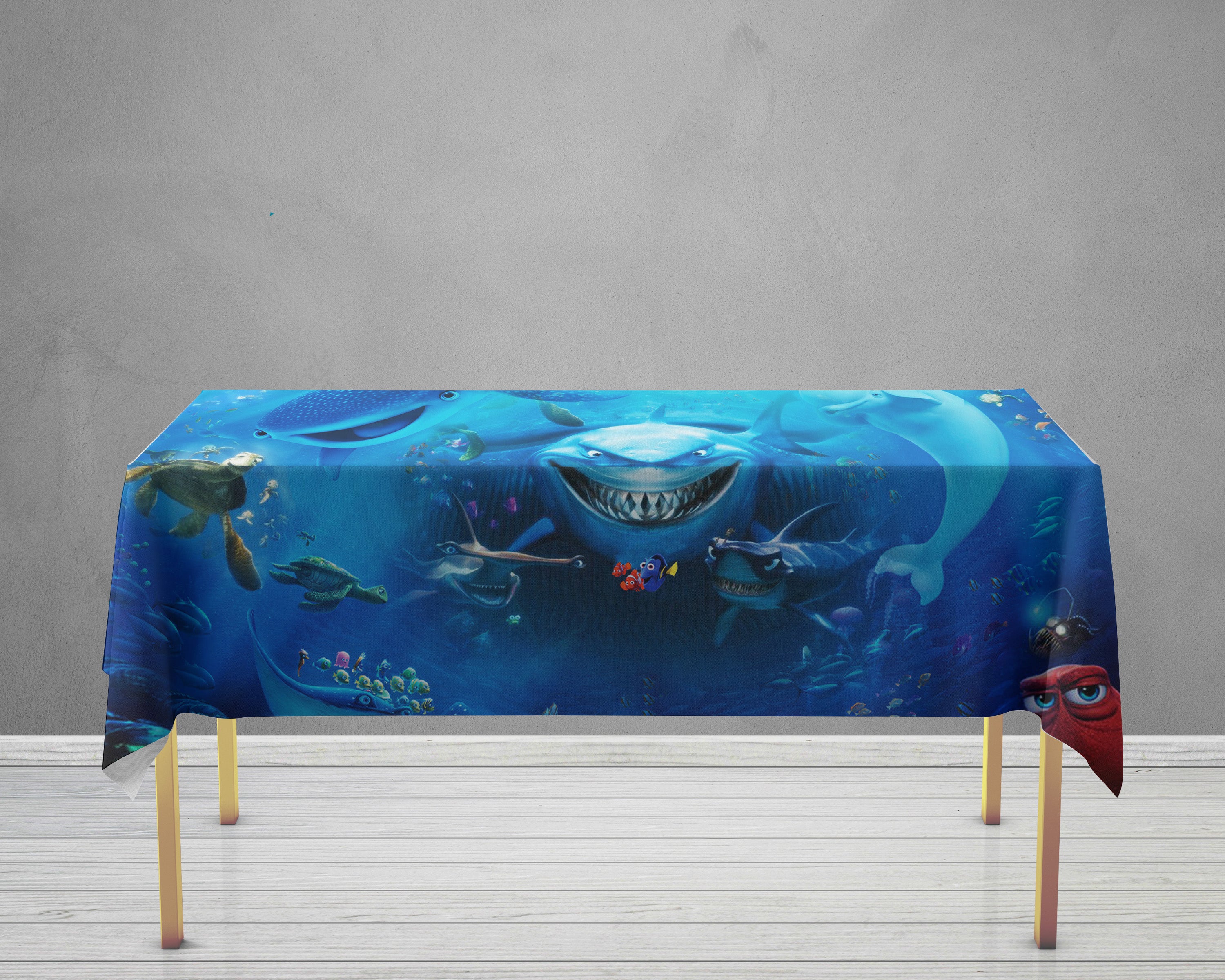 Nemo and Dory Theme Cake Tablecover