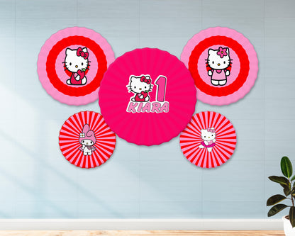 Hello Kitty Theme Paper Fan