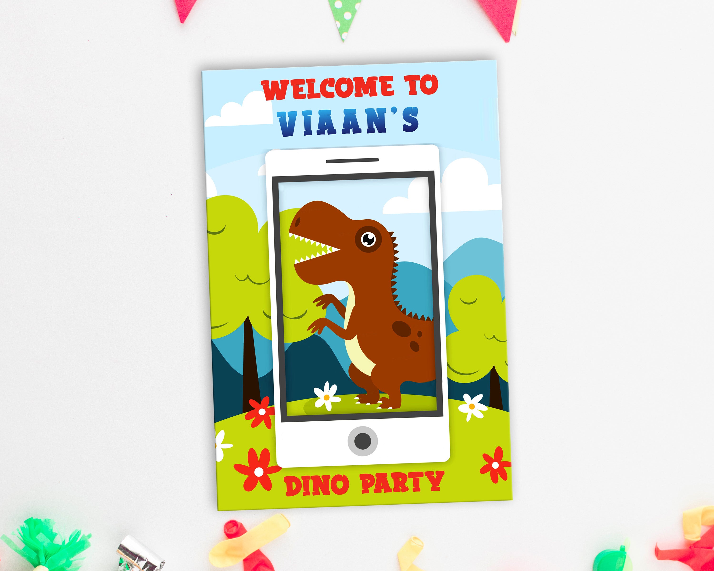 Dinosaur Theme Personalized Welcome Board