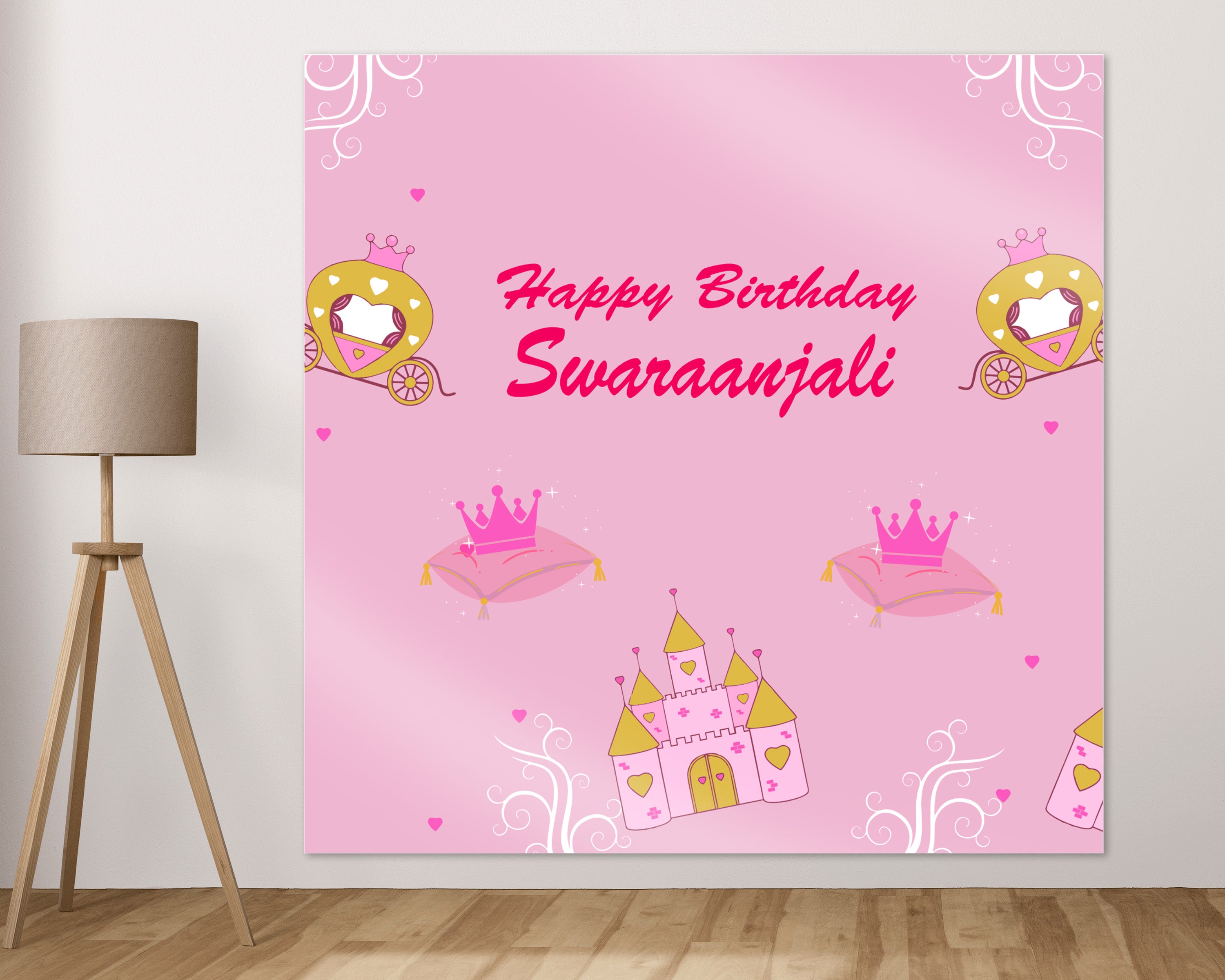 Princess Theme Personalized Square Backdrop