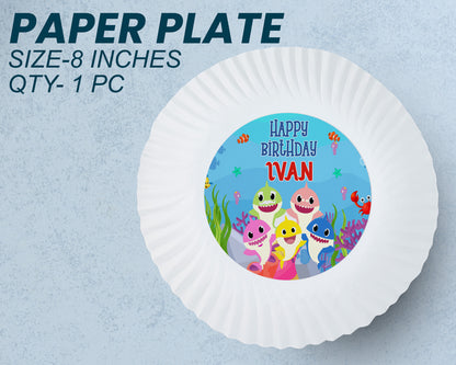 Shark Theme Party Cups and Plates Combo