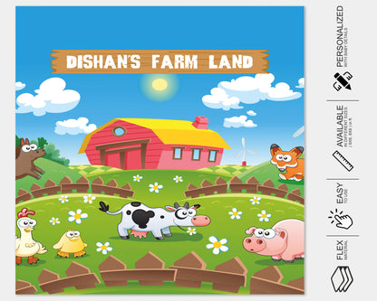 Farm Theme Personalized Square Backdrop