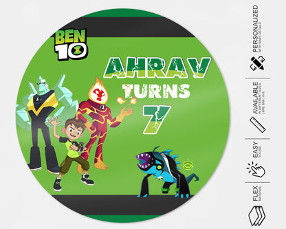 Ben 10 Theme  Classic Round Backdrop