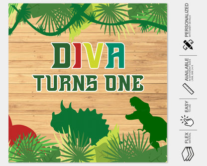 Dinosaur Theme  Personalized Square Backdrop