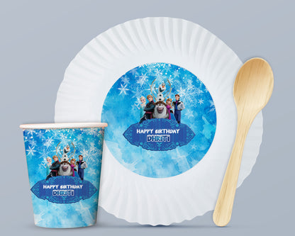 Frozen Theme Party Cups and Plates Combo