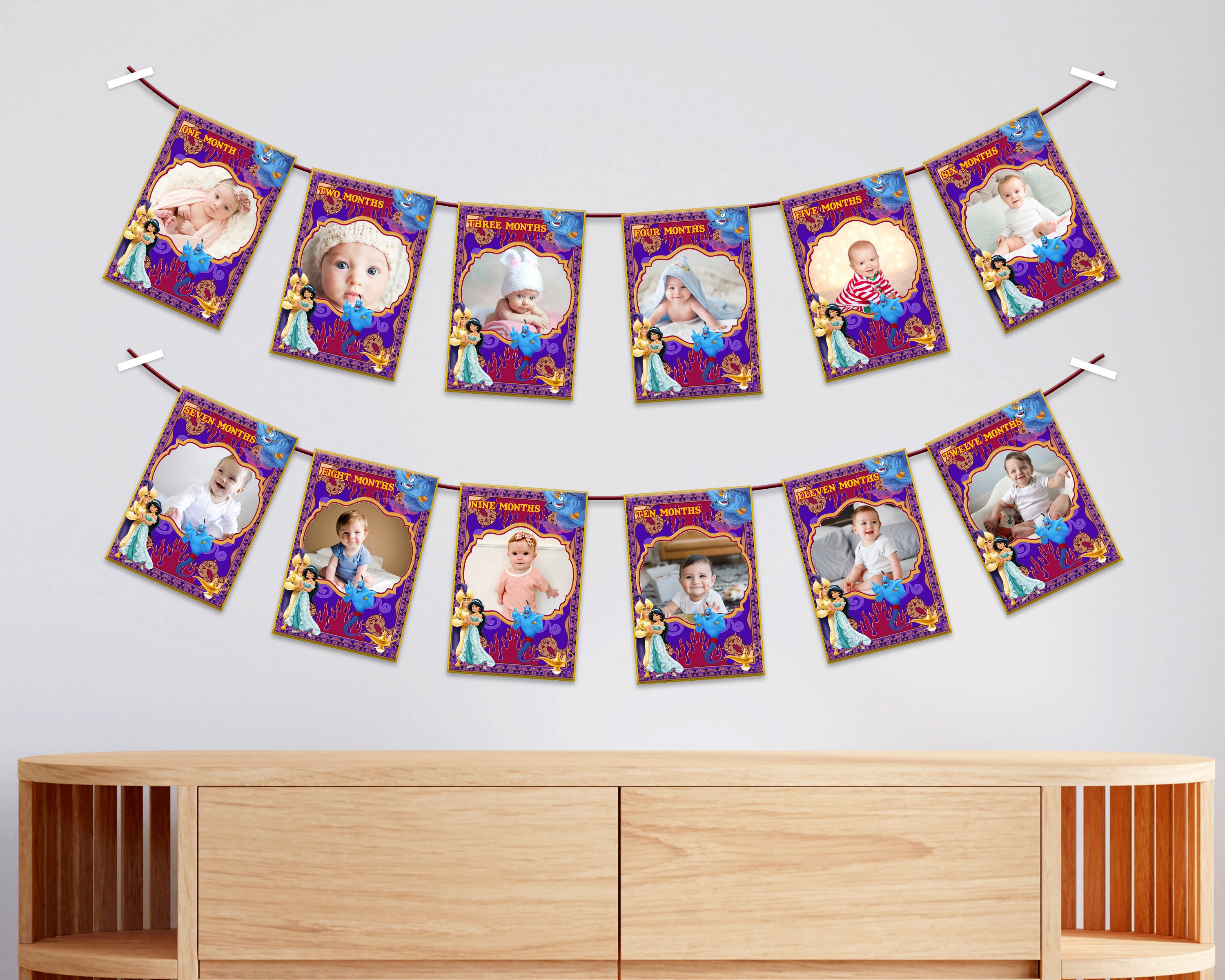 Aladdin Theme 12 Months Photo Banner