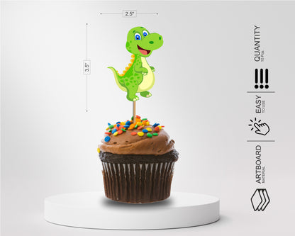 Dinosaur Theme Cup Cake Topper