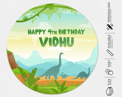 Dinosaur Theme Customized Round Backdrop