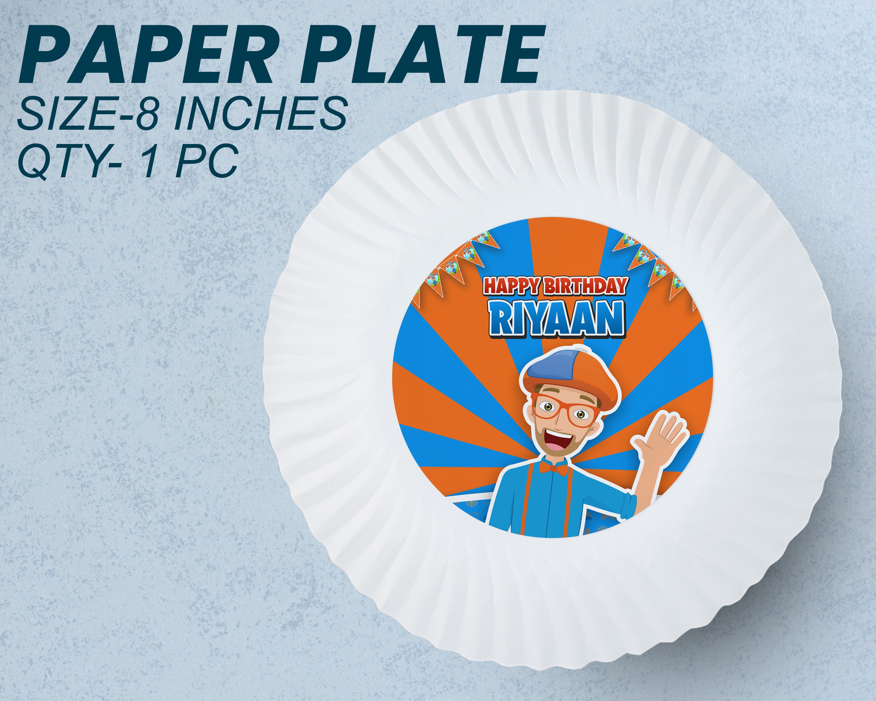 Blippi Theme Party Cups and Plates Combo