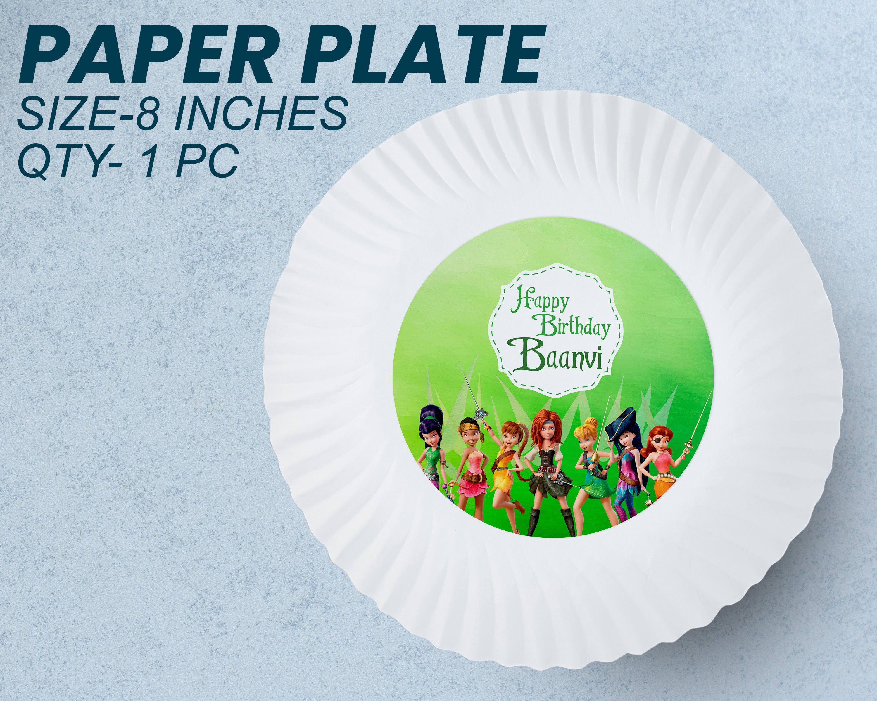 Tinkerbell Theme Party Cups and Plates Combo